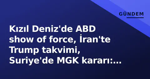 Kızıl Deniz'de ABD show of force, İran'te Trump takvimi, Suriye'de MGK kararı: 15 Eylül'ün stratejik gündemi