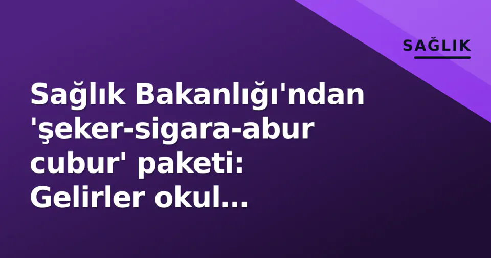 Sağlık Bakanlığı'ndan 'şeker-sigara-abur cubur' paketi: Gelirler okul beslenmesine ayrılacak görseli