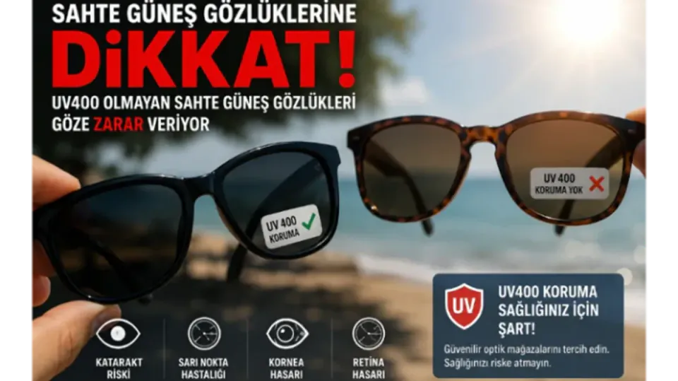 Güneş Gözlüğü Seçerken UV400 Detayı: Sahte Ürünler Göz Sağlığını Nasıl Bozar? görseli