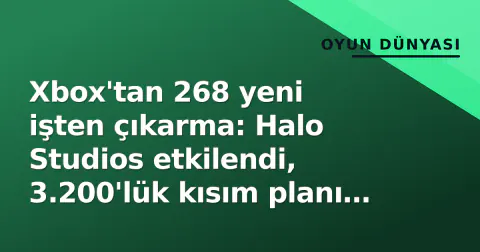 Xbox'tan 268 yeni işten çıkarma: Halo Studios etkilendi, 3.200'lük kısım planı hız kazanıyor