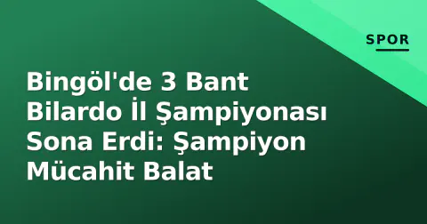 Bingöl'de 3 Bant Bilardo İl Şampiyonası Sona Erdi: Şampiyon Mücahit Balat