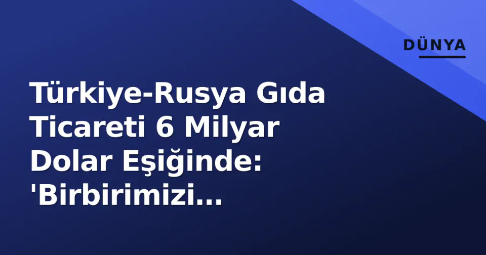 Türkiye-Rusya Gıda Ticareti 6 Milyar Dolar Eşiğinde: 'Birbirimizi Tamamlıyoruz' Değerlendirmesi ve Riskler görseli