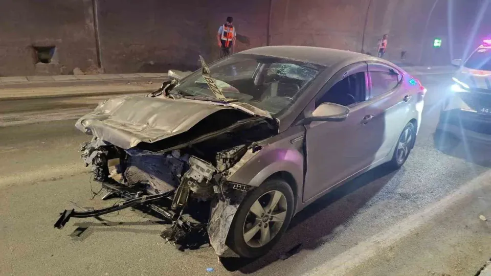 Doğanşehir Erkenek Tüneli'nde Kaza: Otomobil Kamyona Çarptı görseli