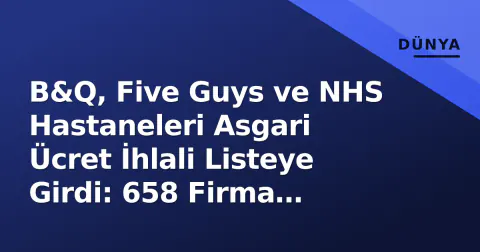 B&Q, Five Guys ve NHS Hastaneleri Asgari Ücret İhlali Listeye Girdi: 658 Firma Açıklandı