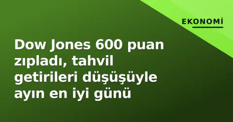 Dow Jones 600 puan zıpladı, tahvil getirileri düşüşüyle ayın en iyi günü