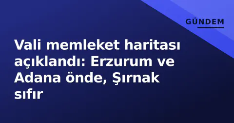 Vali memleket haritası açıklandı: Erzurum ve Adana önde, Şırnak sıfır
