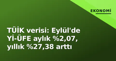TÜİK verisi: Eylül'de Yİ-ÜFE aylık %2,07, yıllık %27,38 arttı