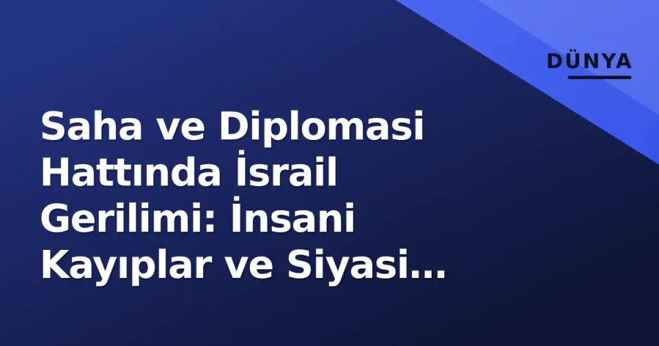 Saha ve Diplomasi Hattında İsrail Gerilimi: İnsani Kayıplar ve Siyasi Kriz görseli