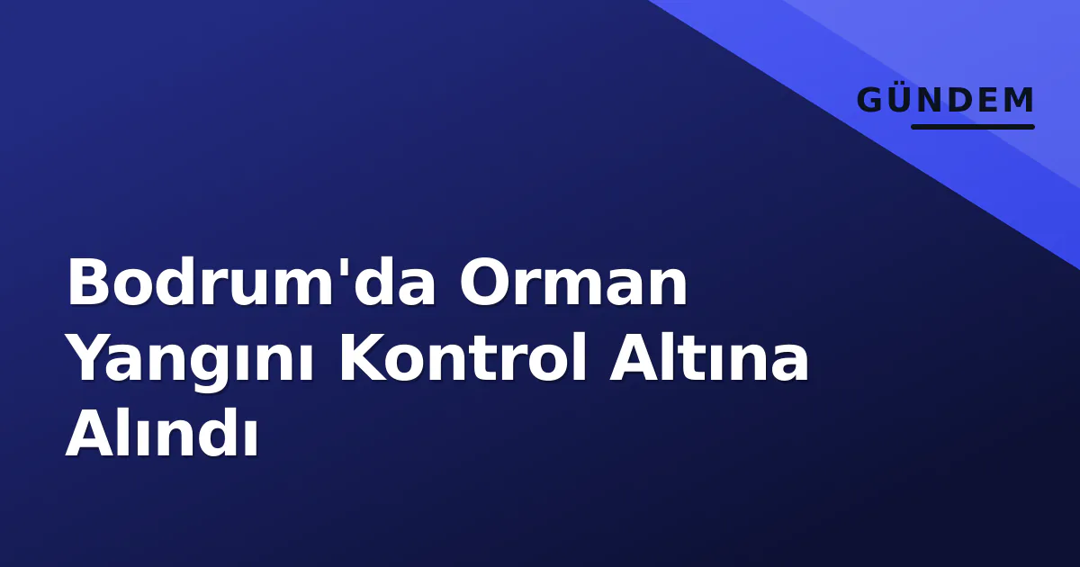 Bodrum'da Orman Yangını Kontrol Altına Alındı Bodrum'da Orman Yangını Kontrol Altına Alındı