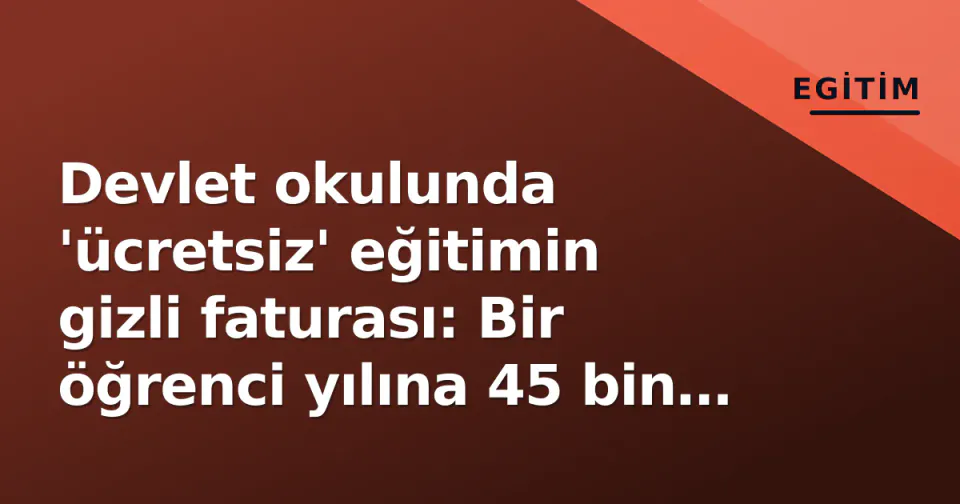 Devlet okulunda 'ücretsiz' eğitimin gizli faturası: Bir öğrenci yılına 45 bin TL'ye dayandı görseli