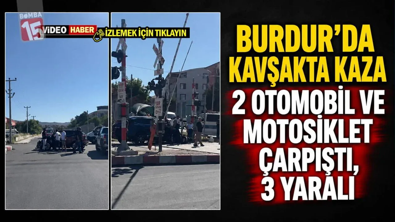 Burdur'da Kavşakta Trafik Kazası: 3 Yaralı Burdur'da Kavşakta Trafik Kazası: 3 Yaralı
