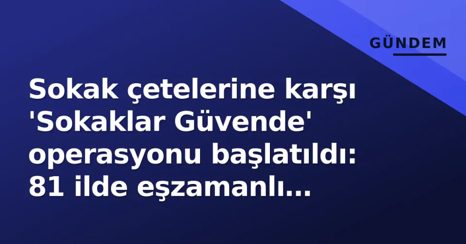 Sokak çetelerine karşı 'Sokaklar Güvende' operasyonu başlatıldı: 81 ilde eşzamanlı harekat görseli