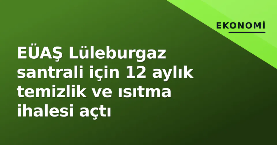 EÜAŞ Lüleburgaz santrali için 12 aylık temizlik ve ısıtma ihalesi açtı görseli