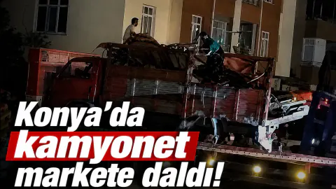 Konya'da Korkutan Kaza: Karpuz Yüklü Kamyonet Önce Trafoya Sonra Markete Girdi