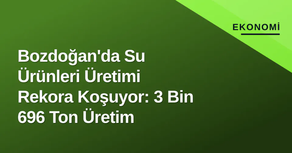 Bozdoğan'da Su Ürünleri Üretimi Rekora Koşuyor: 3 Bin 696 Ton Üretim görseli