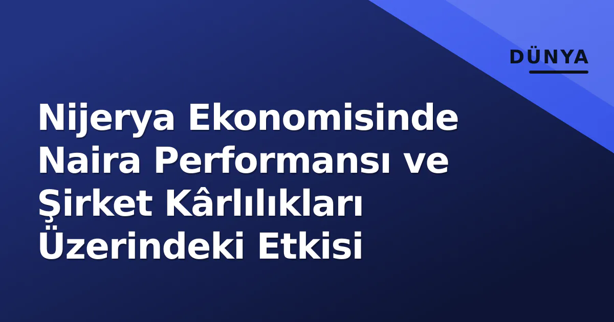 Nijerya Ekonomisinde Naira Performansı ve Şirket Kârlılıkları Üzerindeki Etkisi Nijerya Ekonomisinde Naira Performansı ve Şirket Kârlılıkları Üzerindeki Etkisi