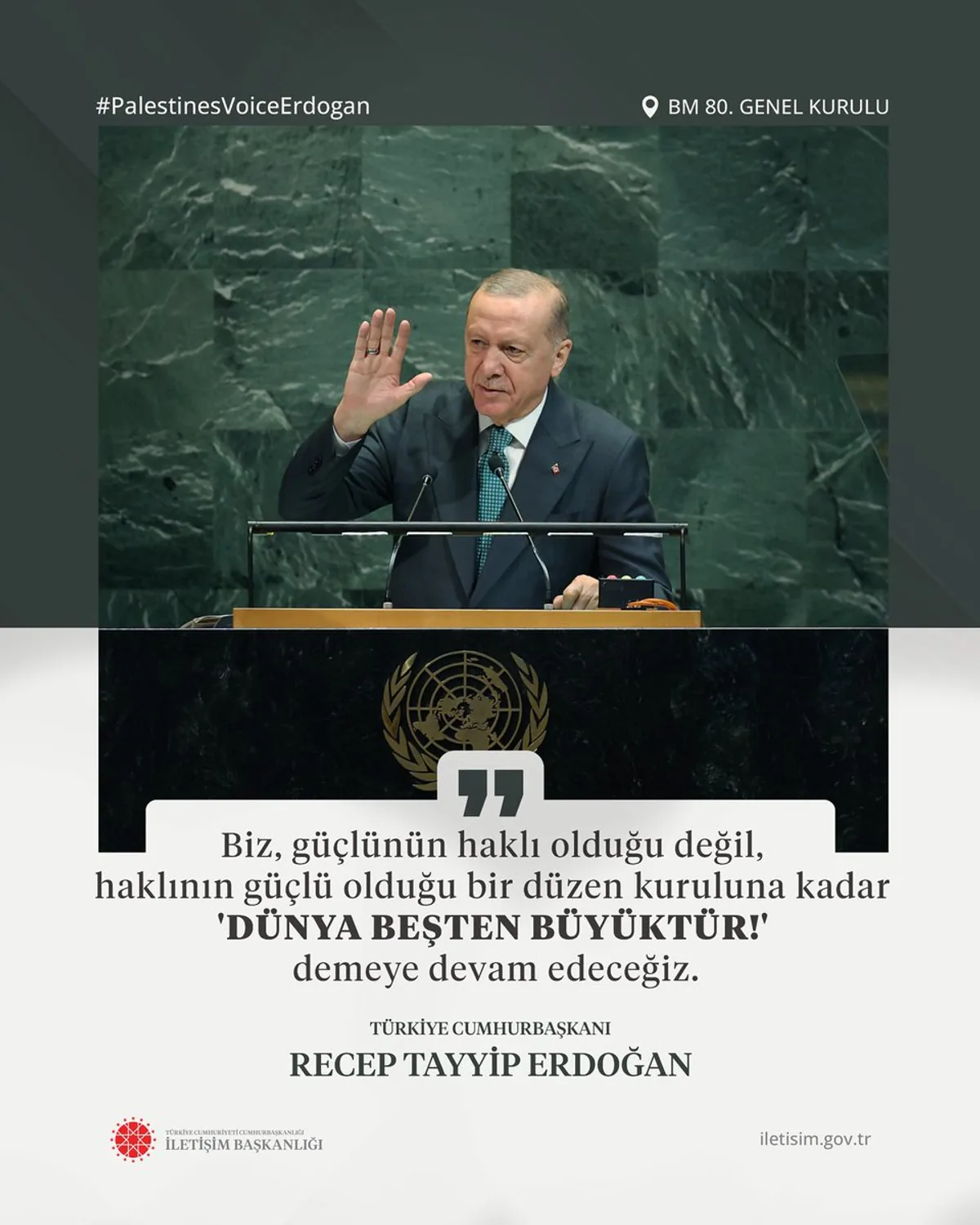 Cumhurbaşkanı Erdoğan: "Dünya Beşten Büyük" Sloganını Yineledi Cumhurbaşkanı Erdoğan: "Dünya Beşten Büyük" Sloganını Yineledi