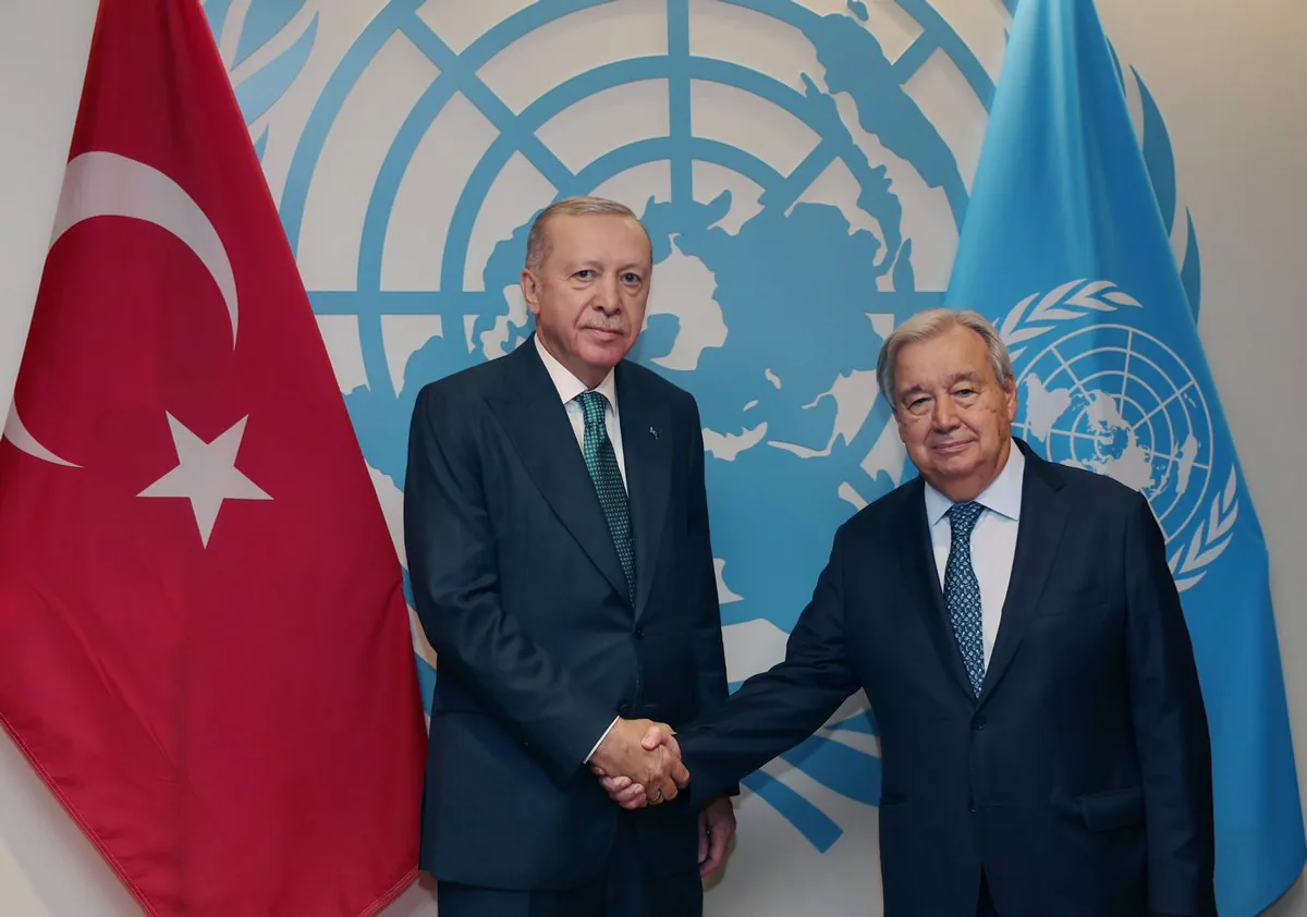 Erdoğan, Birleşmiş Milletler Genel Kurulu'nda Guterres ile Gazze ve Ukrayna'yı Görüşdü Erdoğan, Birleşmiş Milletler Genel Kurulu'nda Guterres ile Gazze ve Ukrayna'yı Görüşdü