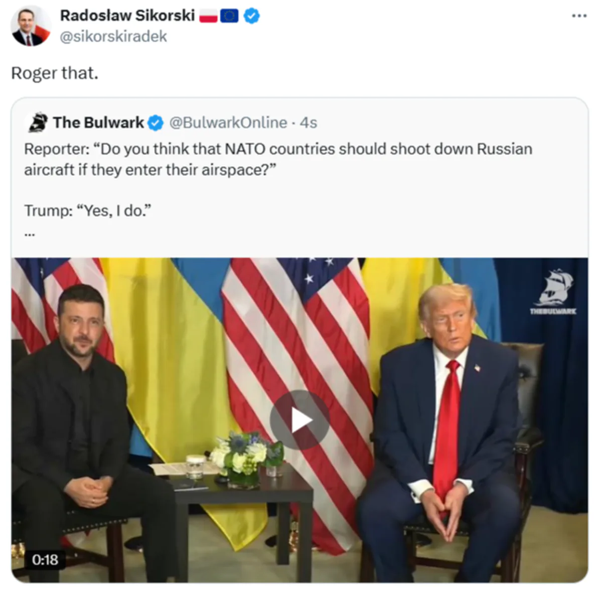 Polonya Dışişleri Bakanı Sikorski'den Trump'a Açıklama Polonya Dışişleri Bakanı Sikorski'den Trump'a Açıklama