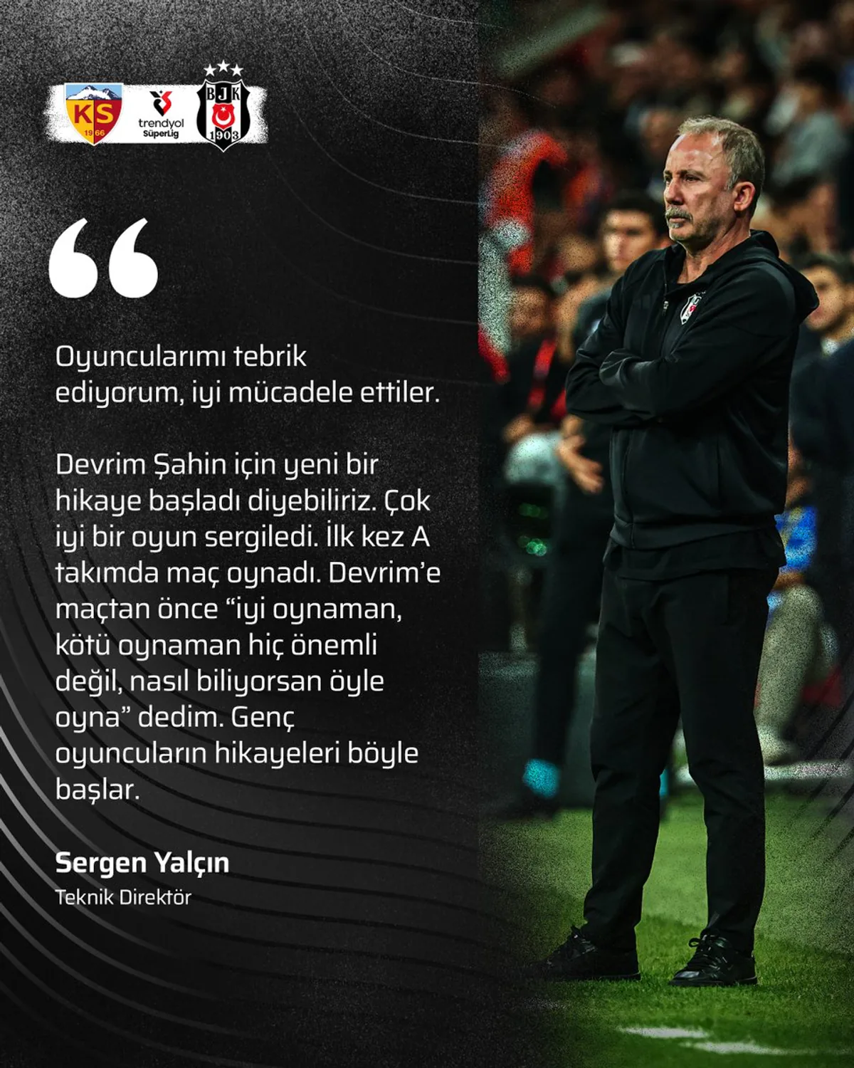 Sergen Yalçın'dan Beşiktaş Futbol Takımı Açıklaması Sergen Yalçın'dan Beşiktaş Futbol Takımı Açıklaması