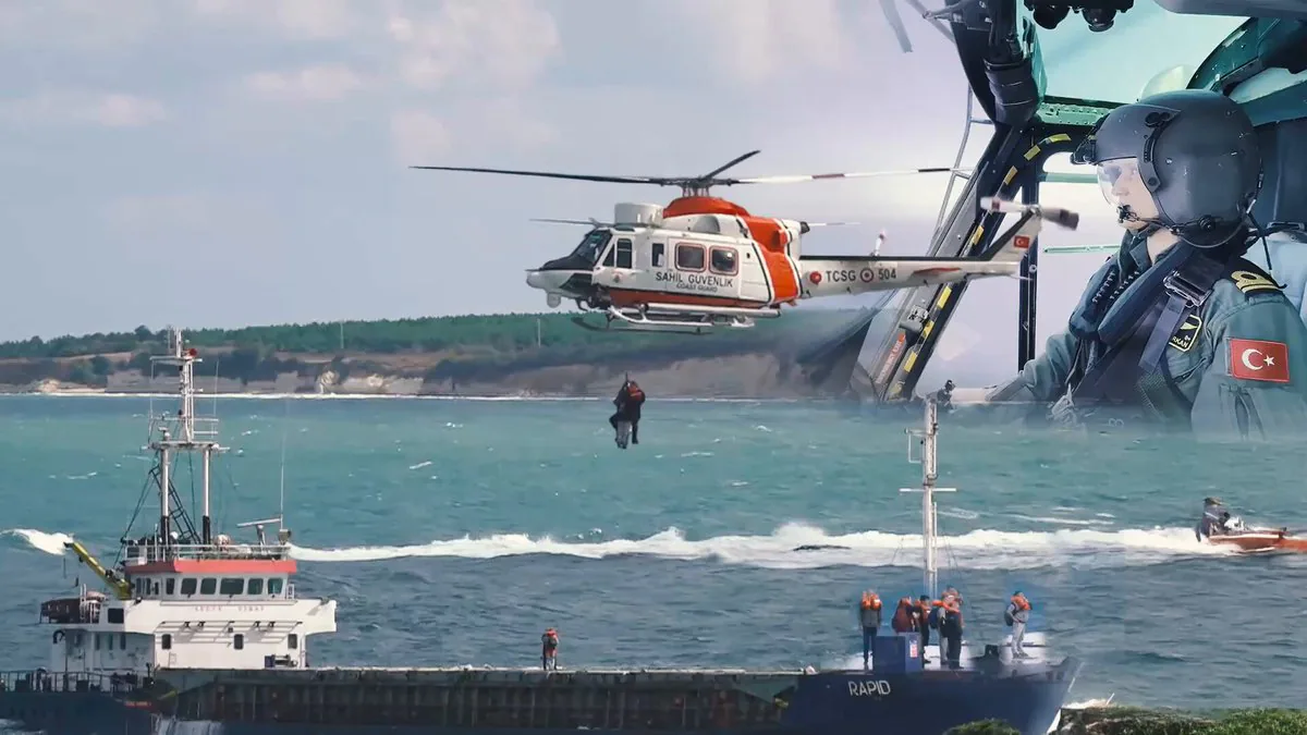Kocaeli'de Denizde Mahsur Kalan Denizciler, Kahraman Pilot Bircan Erkan Tarafından Kurtarıldı Kocaeli'de Denizde Mahsur Kalan Denizciler, Kahraman Pilot Bircan Erkan Tarafından Kurtarıldı