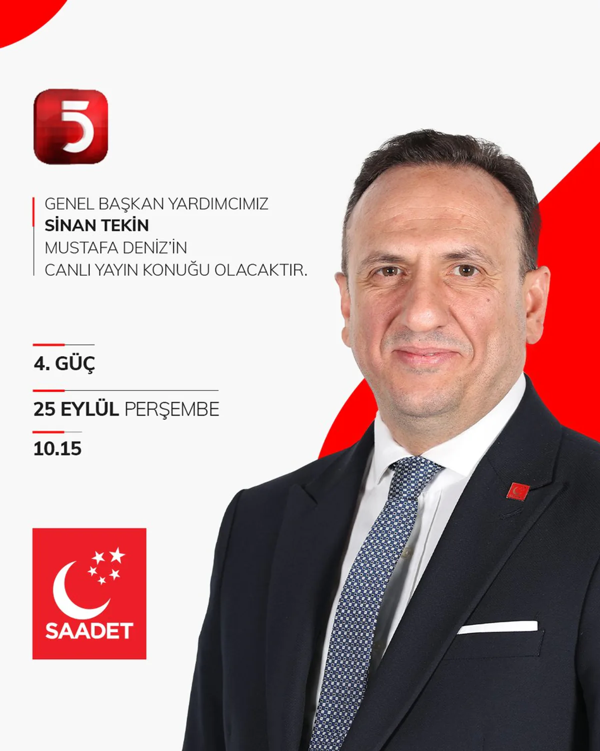 Saadet Partisi'nden TV 5'te Canlı Yayın Saadet Partisi'nden TV 5'te Canlı Yayın