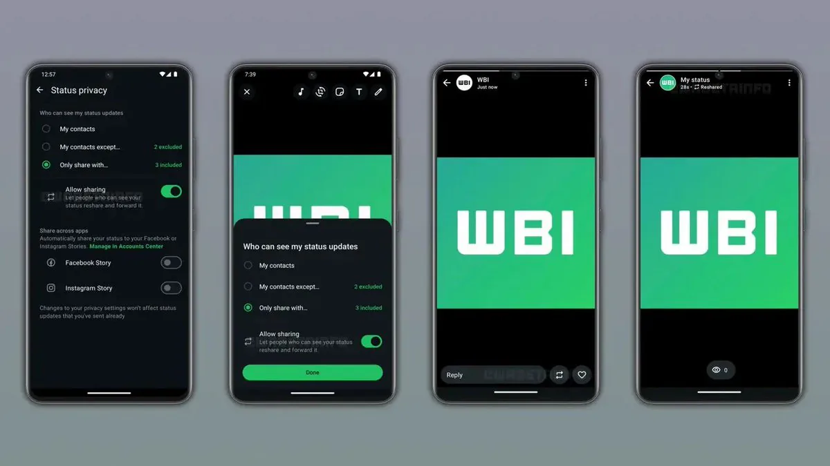 WhatsApp Durumlara Instagram'dan İlham Alan Yeniden Paylaşım Özelliği WhatsApp Durumlara Instagram'dan İlham Alan Yeniden Paylaşım Özelliği