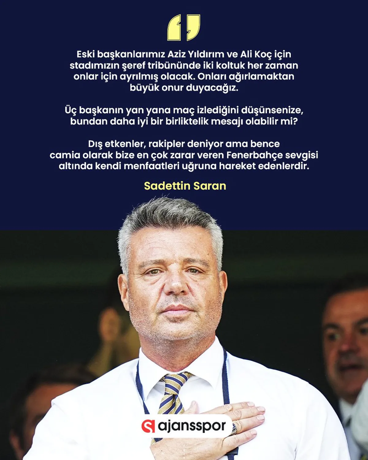Fenerbahçe'de Tarihi Jest: Aziz Yıldırım ve Ali Koç İçin Ayrılan Koltuklar Fenerbahçe'de Tarihi Jest: Aziz Yıldırım ve Ali Koç İçin Ayrılan Koltuklar