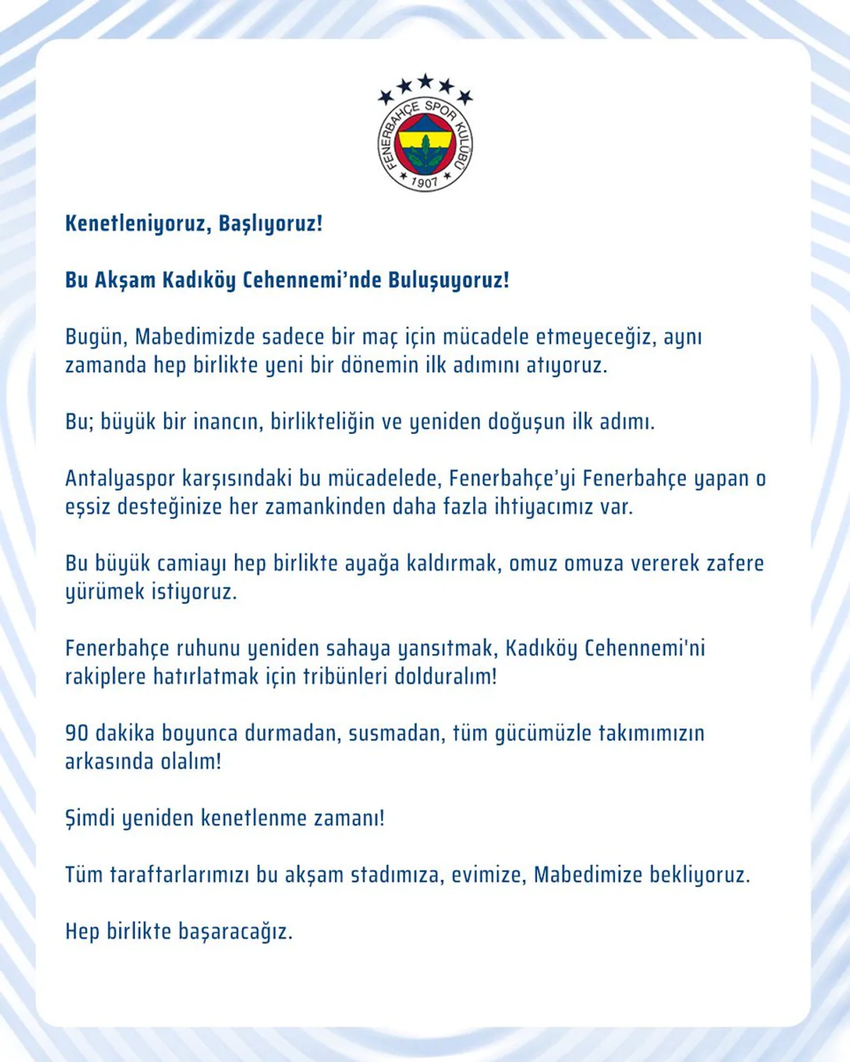 Fenerbahçe Taraftarlarından "Kadıköy Cehennemi"nde Büyük Buluşma Fenerbahçe Taraftarlarından "Kadıköy Cehennemi"nde Büyük Buluşma