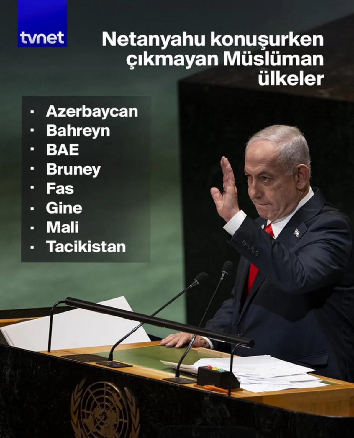 Netanyahu BM Konuşması Sırasında Toplantıyı Terk Etmeyen Müslüman Ülkeler Açıklandı Netanyahu BM Konuşması Sırasında Toplantıyı Terk Etmeyen Müslüman Ülkeler Açıklandı