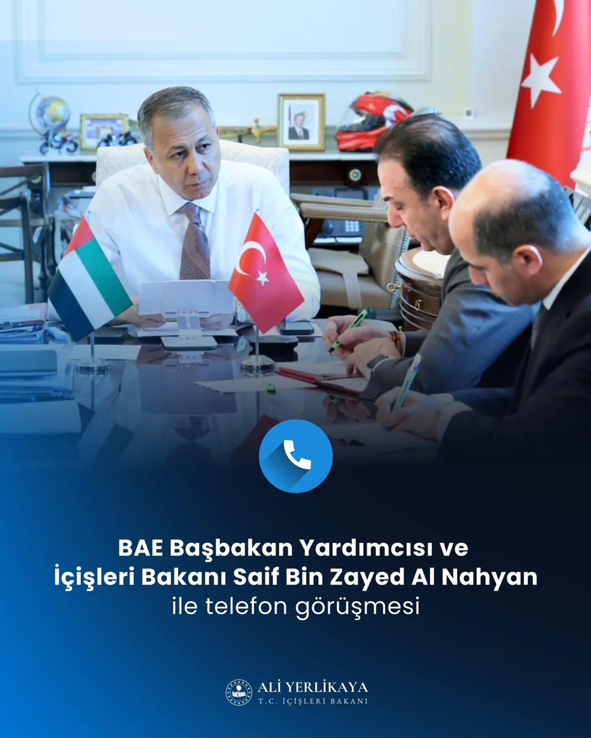 Türkiye ve BAE İçişleri Bakanları Telefonda Güvenlik İş Birliğini Görüştü Türkiye ve BAE İçişleri Bakanları Telefonda Güvenlik İş Birliğini Görüştü