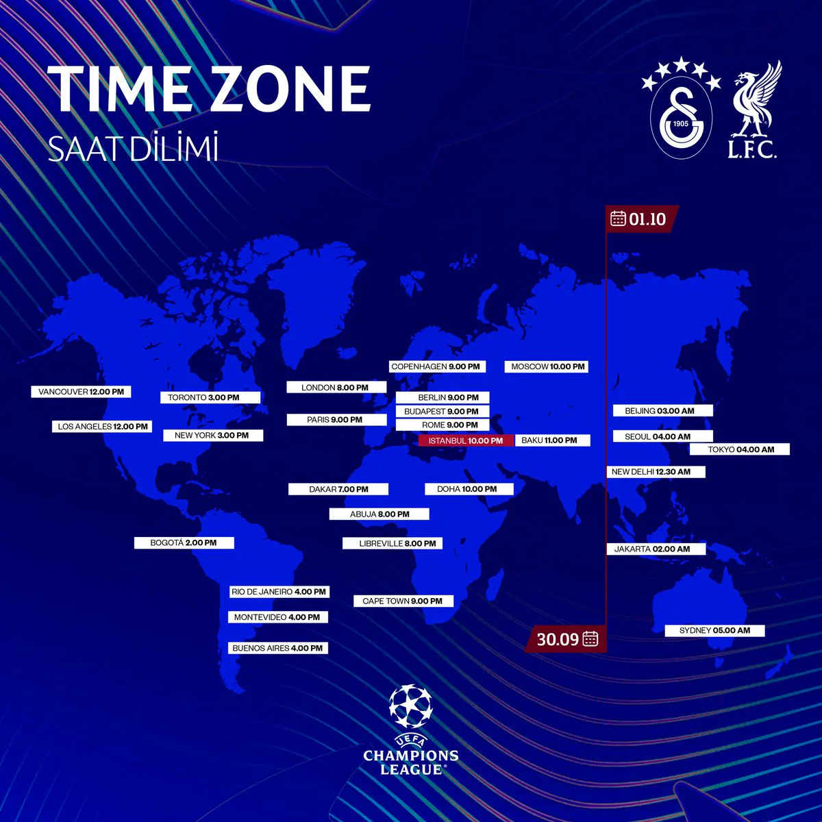 Galatasaray Taraftarlarına Liverpool Maçı Saat Bilgisi Galatasaray Taraftarlarına Liverpool Maçı Saat Bilgisi
