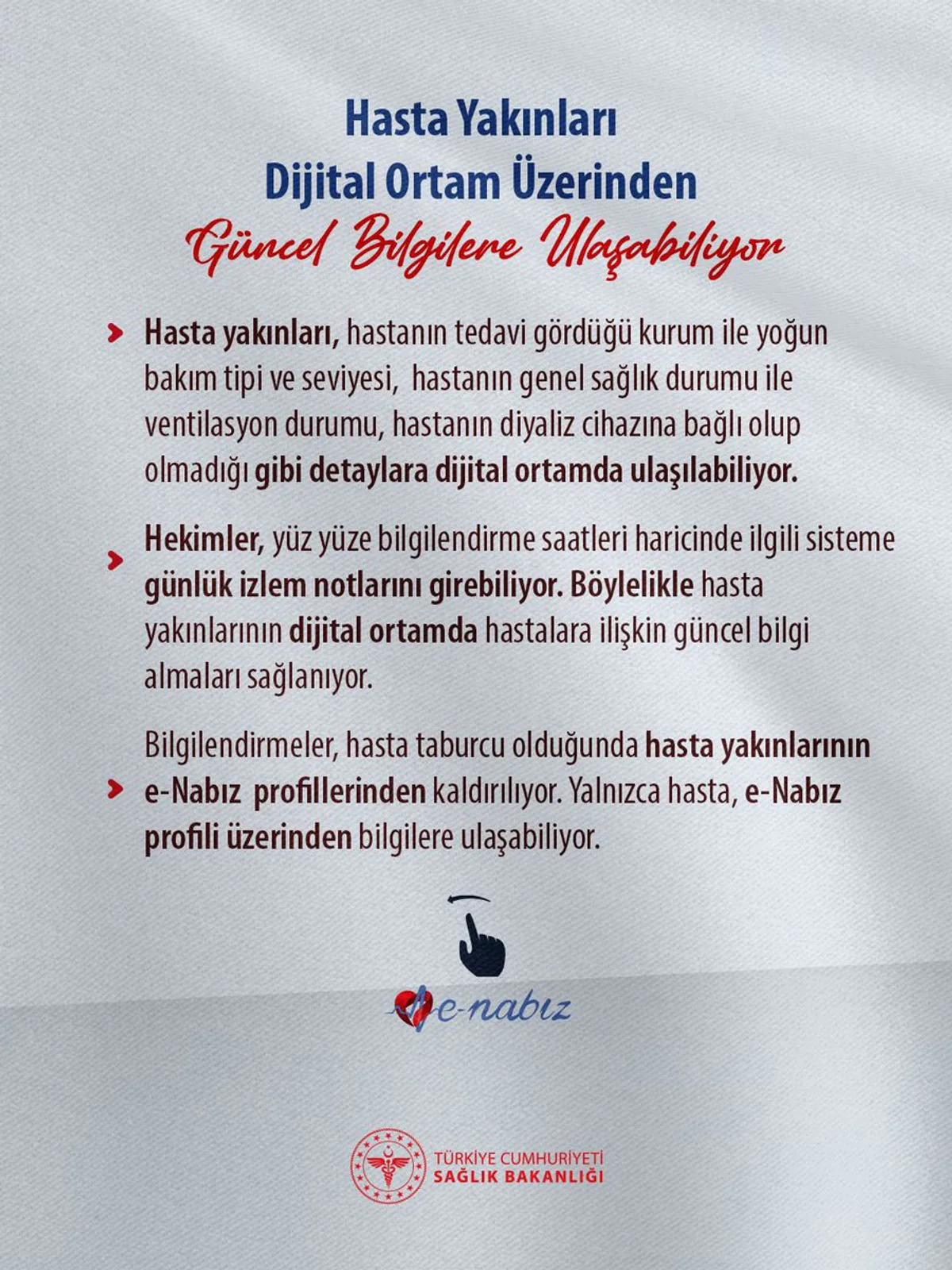 Hasta Yakınları Artık Sağlık Bakanlığı'nın Dijital Platformu Üzerinden Güncel Bilgilere Anında Erişebiliyor Hasta Yakınları Artık Sağlık Bakanlığı'nın Dijital Platformu Üzerinden Güncel Bilgilere Anında Erişebiliyor