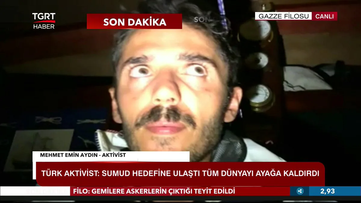 Gazze'ye İnsani Yardım Filosuna Türk Aktivisten Mehmet Emin Aydın'ın Gözünden Yansıyanlar Gazze'ye İnsani Yardım Filosuna Türk Aktivisten Mehmet Emin Aydın'ın Gözünden Yansıyanlar