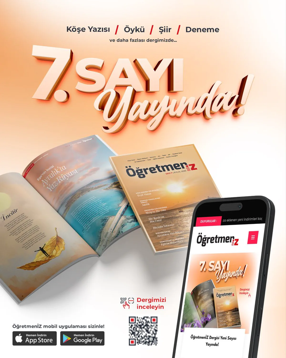ÖğretmenİZ Dergisi'nin 7. Sayısı Öğretmenlerin Sanat ve Başarı Hikayelerini Yansıtıyor ÖğretmenİZ Dergisi'nin 7. Sayısı Öğretmenlerin Sanat ve Başarı Hikayelerini Yansıtıyor