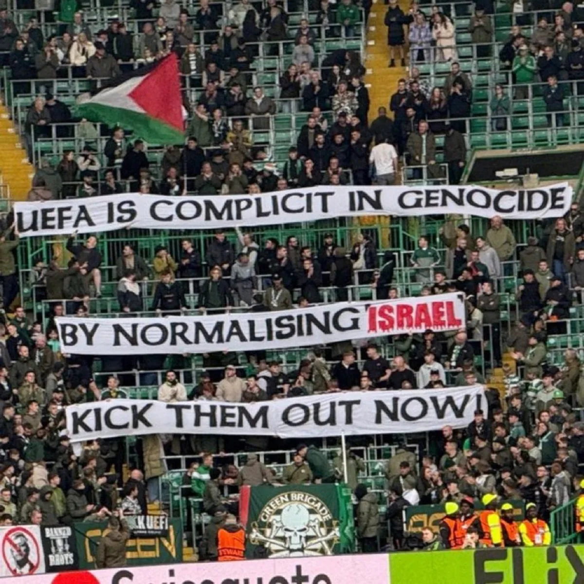 Celtic Taraftarları, UEFA'yı İsrail'i Normalleştirmekle Suçladı Celtic Taraftarları, UEFA'yı İsrail'i Normalleştirmekle Suçladı