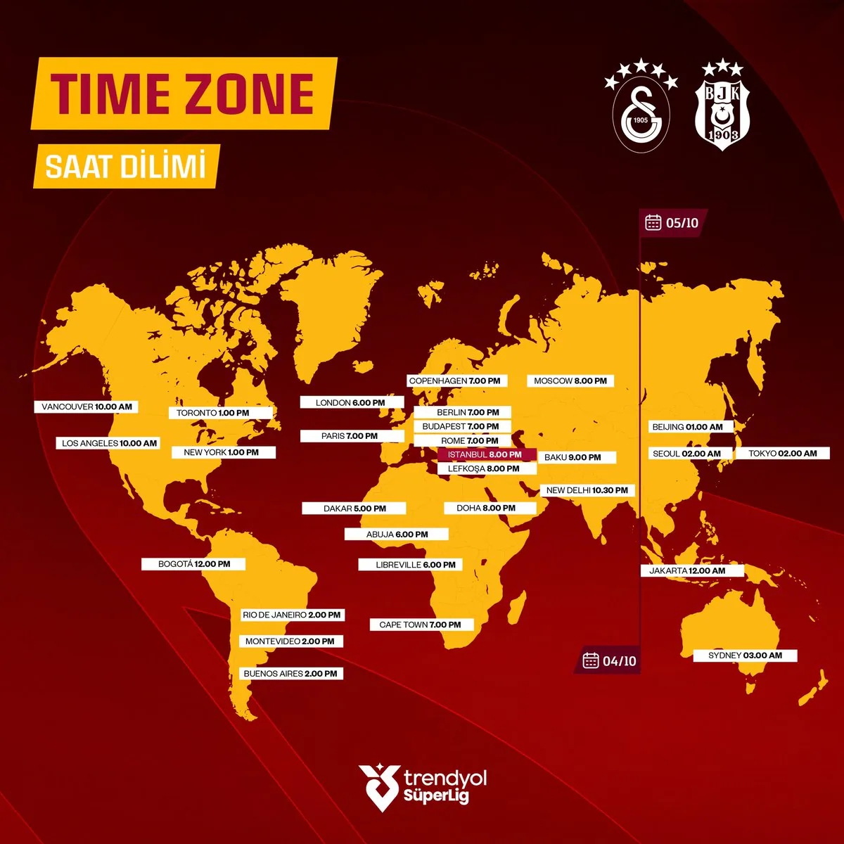 Galatasaray - Beşiktaş Derbisi İçin Global Saatler Açıklandı Galatasaray - Beşiktaş Derbisi İçin Global Saatler Açıklandı