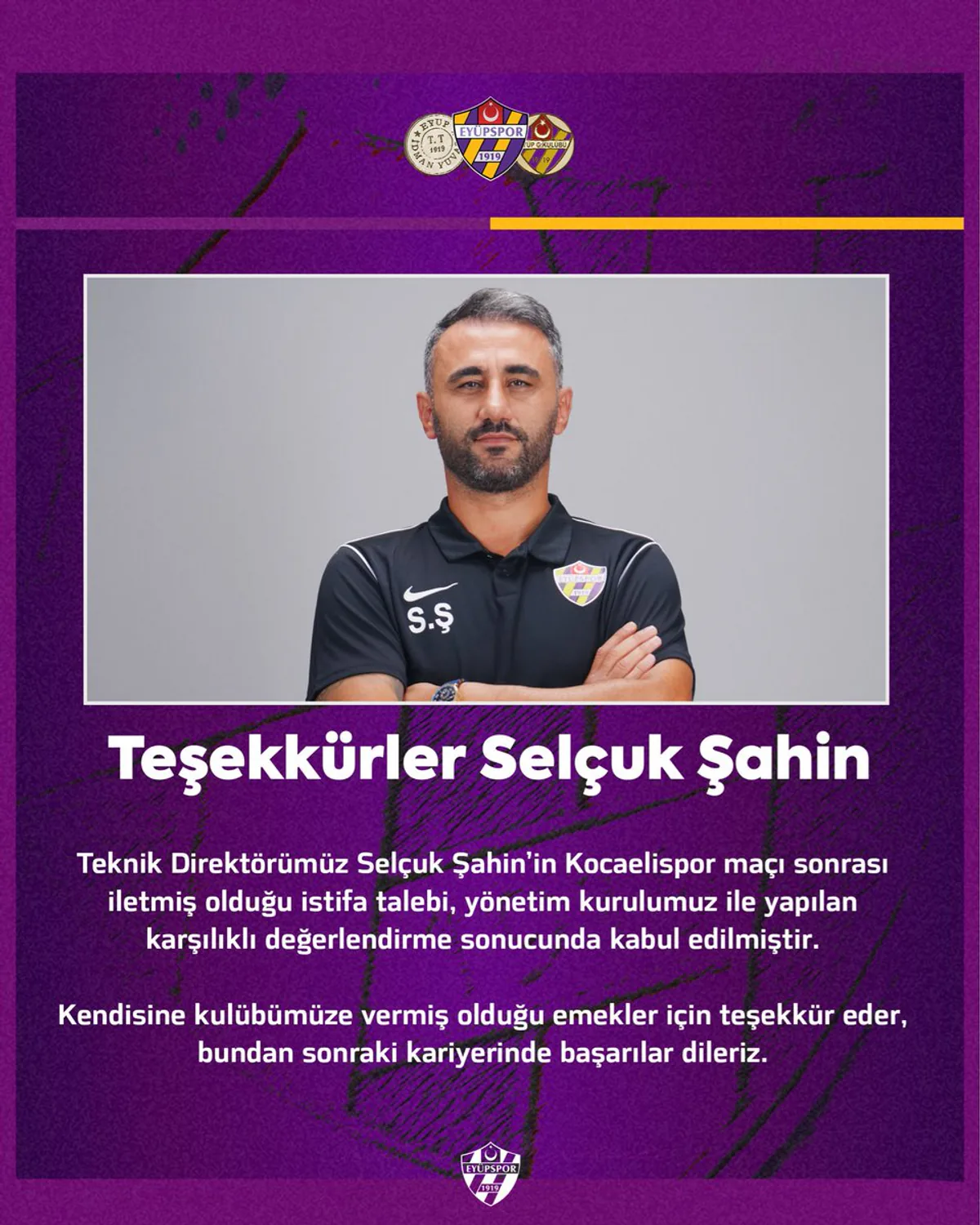 İkas Eyüpspor, Teknik Direktör Selçuk Şahin'in İstifasını Kabul Etti İkas Eyüpspor, Teknik Direktör Selçuk Şahin'in İstifasını Kabul Etti