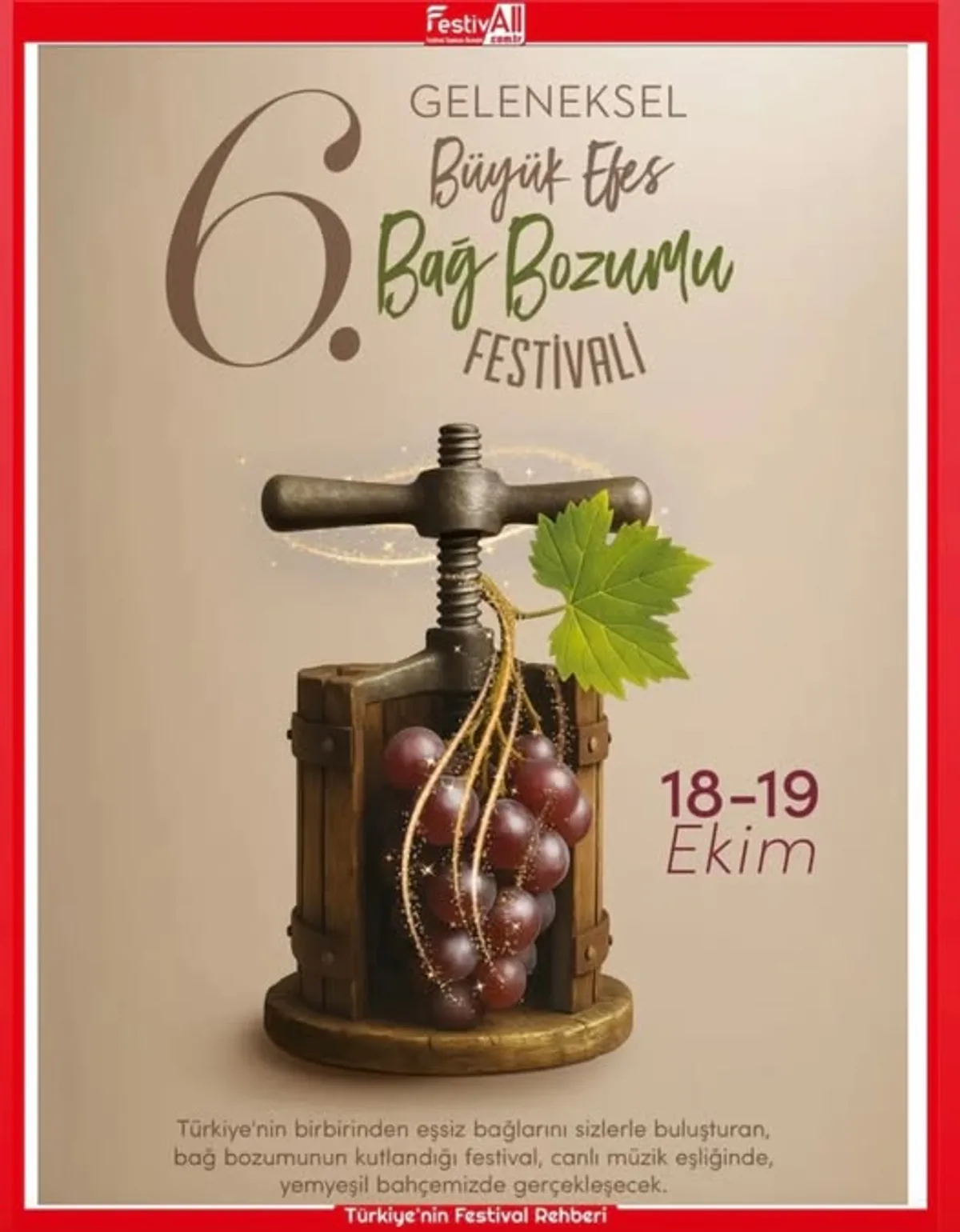 Büyük Efes Bağ Bozumu Festivali 18-19 Ekim'de İzmir'de Başlıyor Büyük Efes Bağ Bozumu Festivali 18-19 Ekim'de İzmir'de Başlıyor