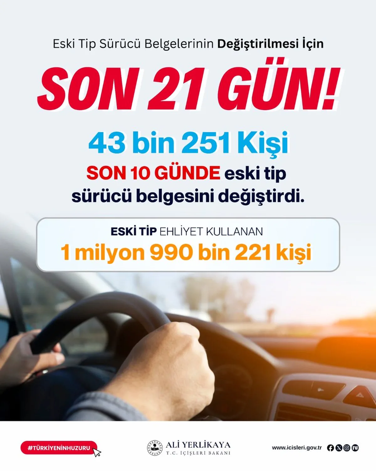 Eski Tip Sürücü Belgeleri İçin Son Tarih: 31 Ekim Eski Tip Sürücü Belgeleri İçin Son Tarih: 31 Ekim