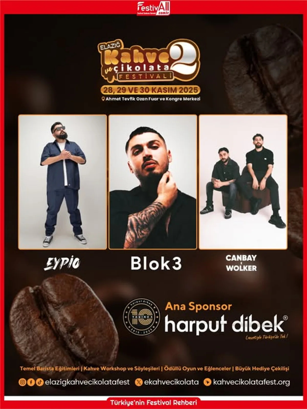 Elazığ Kahve Çikolata Festivali'nde Müzik Rüzgarı Esecek Elazığ Kahve Çikolata Festivali'nde Müzik Rüzgarı Esecek