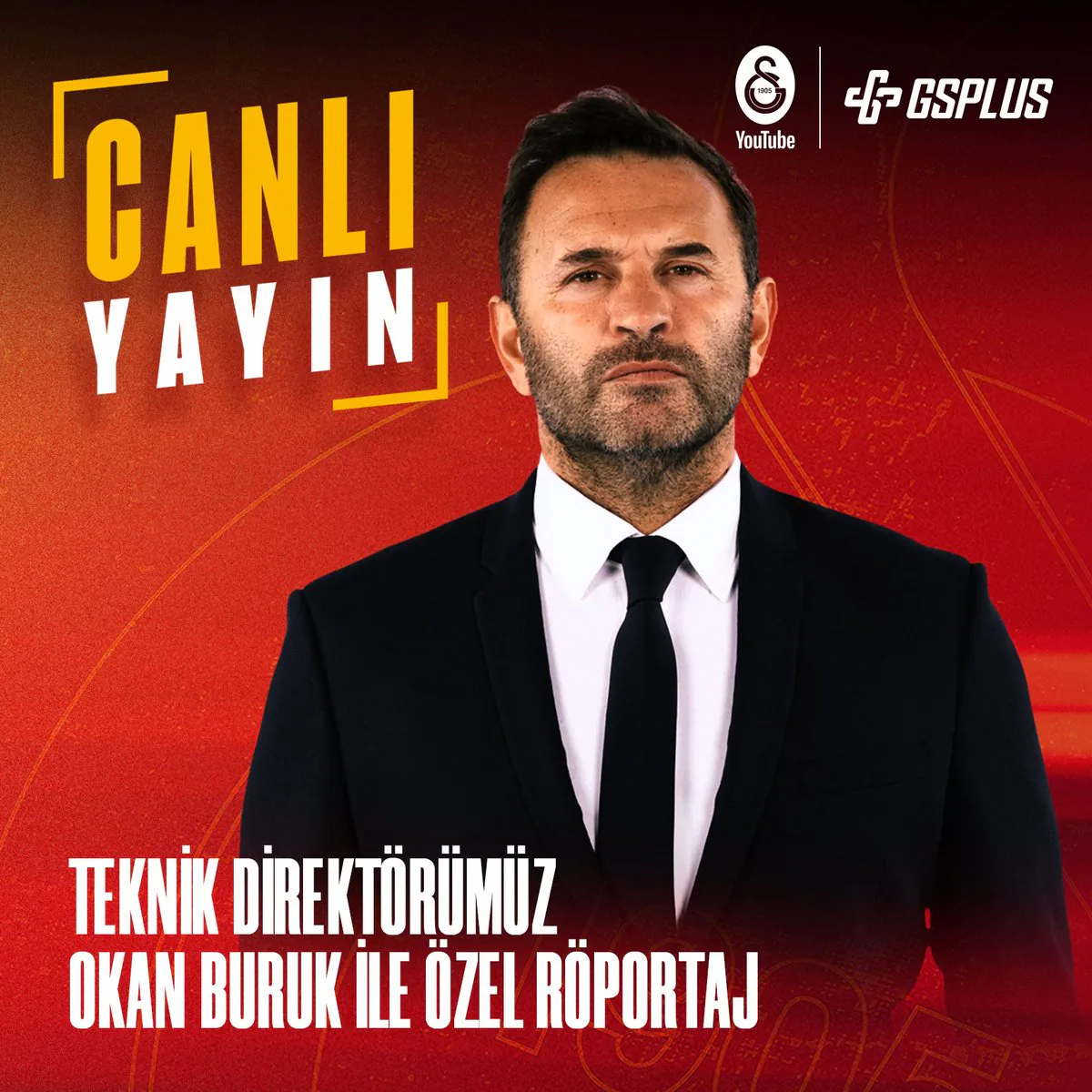 Galatasaray Teknik Direktörü Okan Buruk ile Özel Röportaj Bugün Canlı Yayınlanacak Galatasaray Teknik Direktörü Okan Buruk ile Özel Röportaj Bugün Canlı Yayınlanacak
