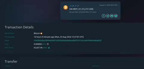 2013'tan Beri Uyuyan Bitcoin Cüzdanı 31 Milyon Dolar Hareket Ettirdi