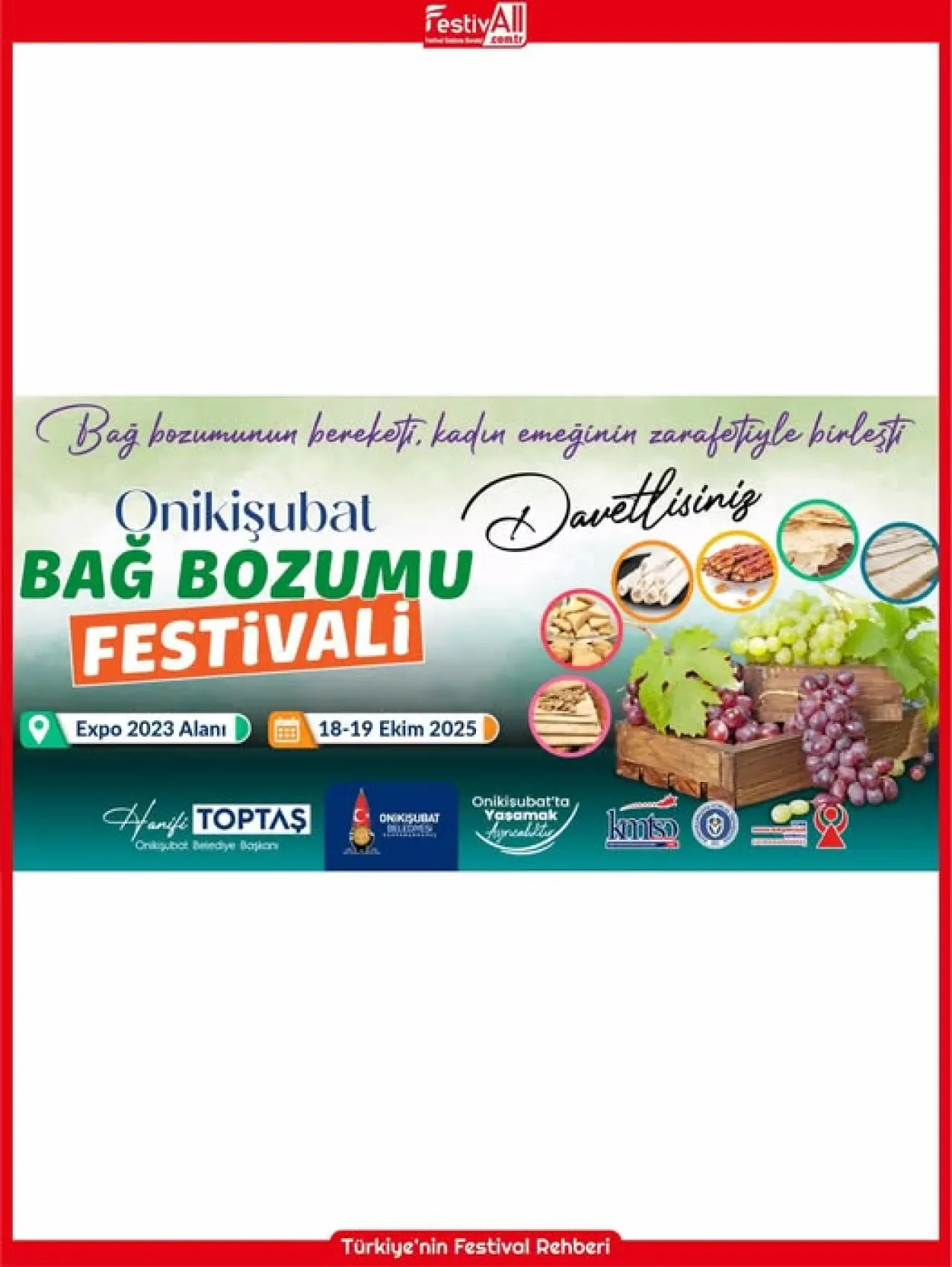 Onikişubat Belediyesi'nden Geleneksel Bağ Bozumu Festivali: Bereket ve Emeğin Buluşması Onikişubat Belediyesi'nden Geleneksel Bağ Bozumu Festivali: Bereket ve Emeğin Buluşması