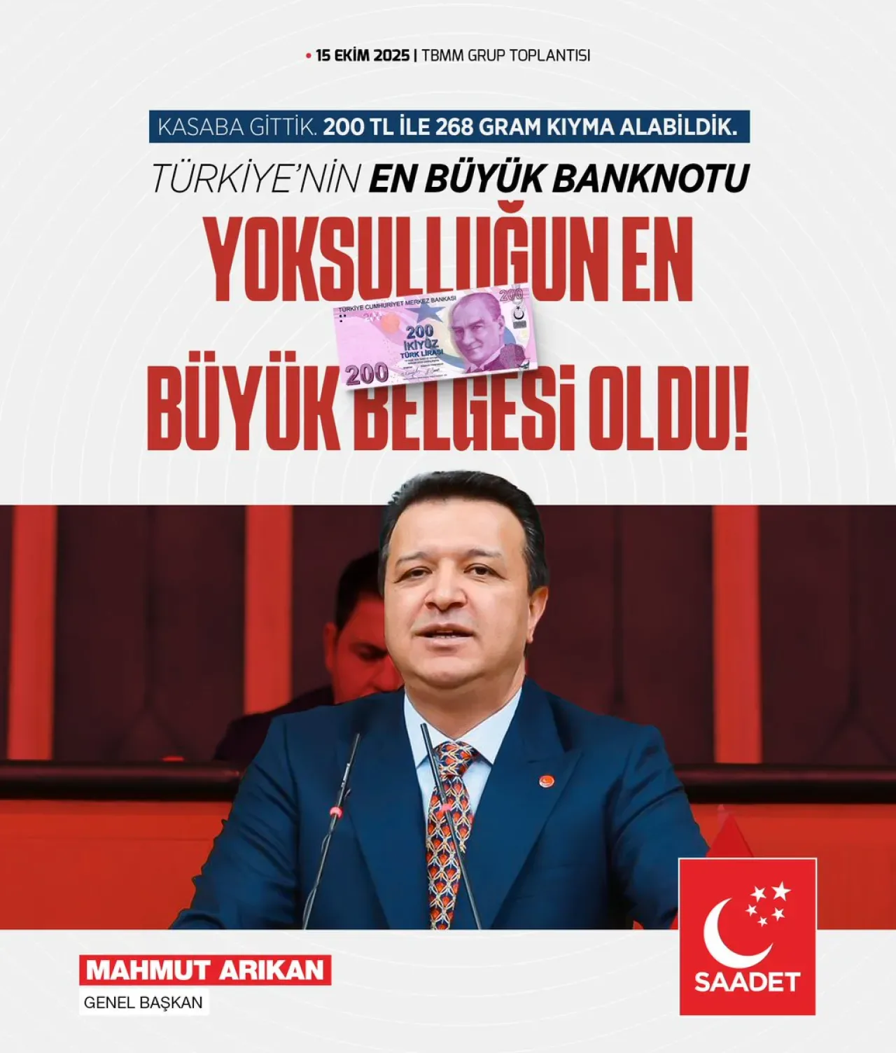 200 Lira ile 268 Gram Kıyma Alınabildi: En Büyük Banknot Yoksulluğun Göstergesi Oldu 200 Lira ile 268 Gram Kıyma Alınabildi: En Büyük Banknot Yoksulluğun Göstergesi Oldu