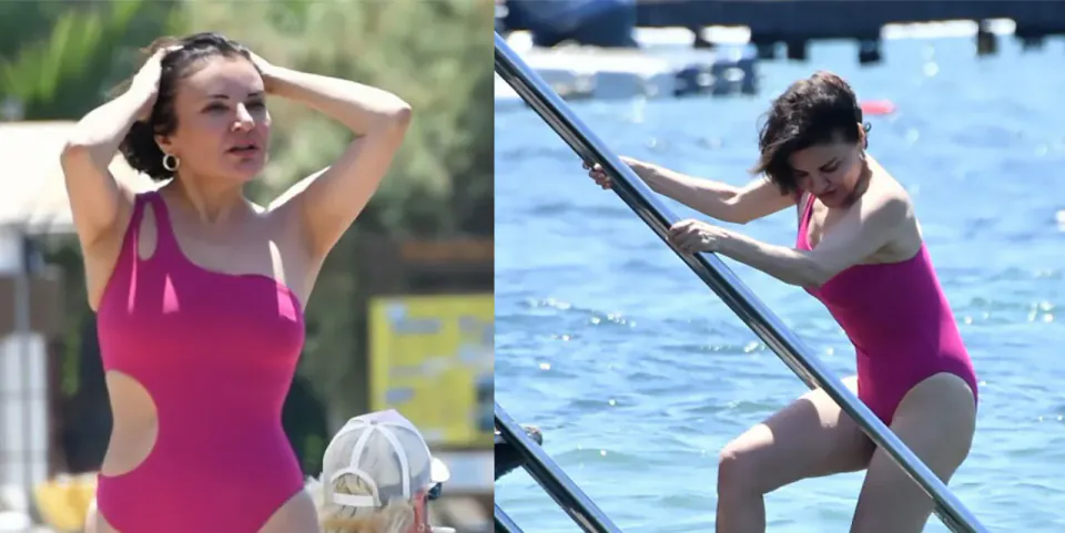 Göksel Bodrum tatilinde formunu koruyan haliyle dikkat çekti görseli