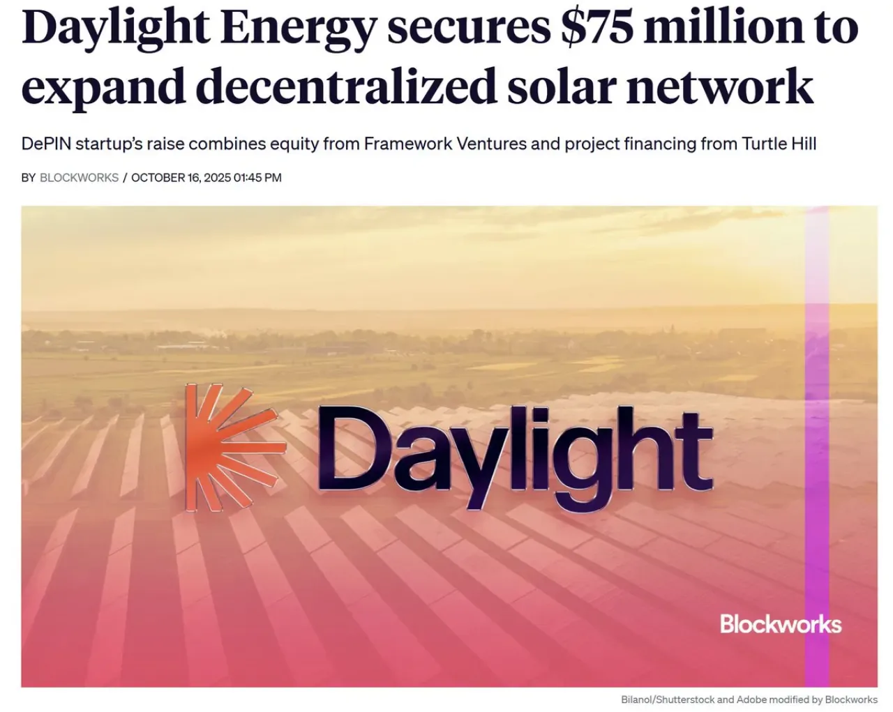 Daylight Energy, Merkezi Olmayan Ev Güneş Enerjisini Büyütmek İçin 75 Milyon Dolar Yatırım Aldı Daylight Energy, Merkezi Olmayan Ev Güneş Enerjisini Büyütmek İçin 75 Milyon Dolar Yatırım Aldı