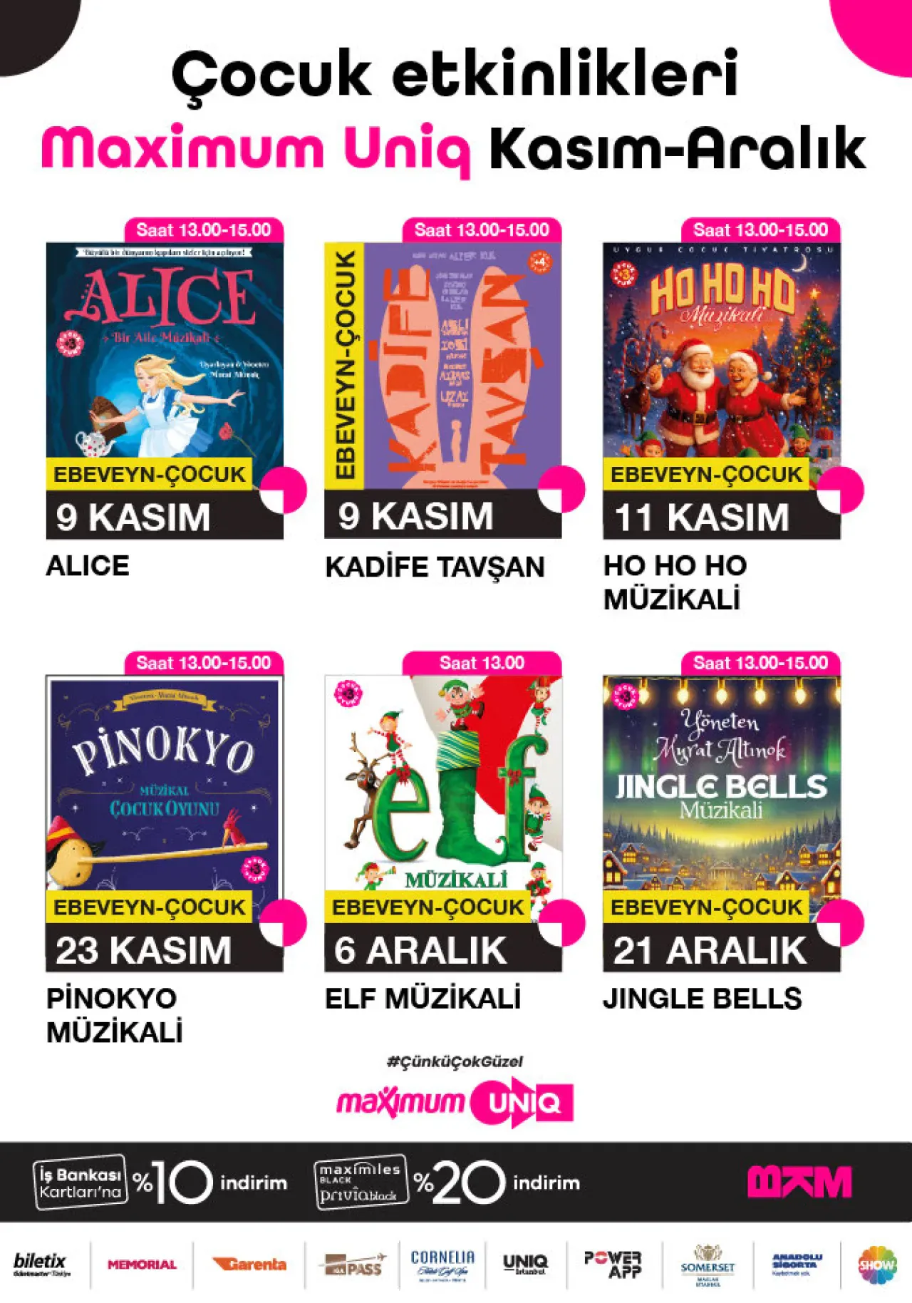 Maximum Uniq, Kasım ve Aralık Ayını Çocuk Etkinlikleriyle Şenlendiriyor Maximum Uniq, Kasım ve Aralık Ayını Çocuk Etkinlikleriyle Şenlendiriyor