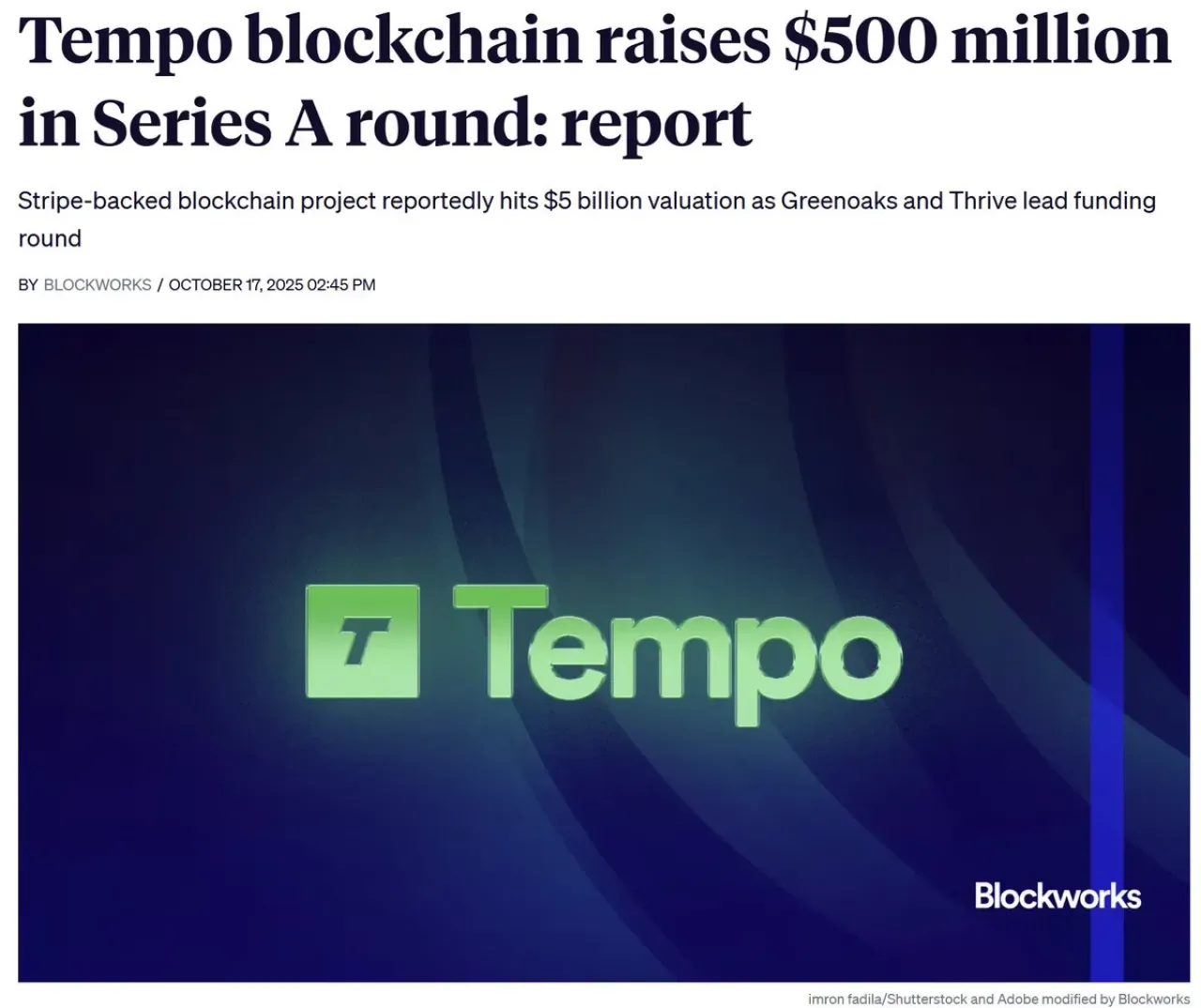Tempo, Yeni Finansman Turunda 5 Milyar Dolar Değerlemeye Ulaştı Tempo, Yeni Finansman Turunda 5 Milyar Dolar Değerlemeye Ulaştı