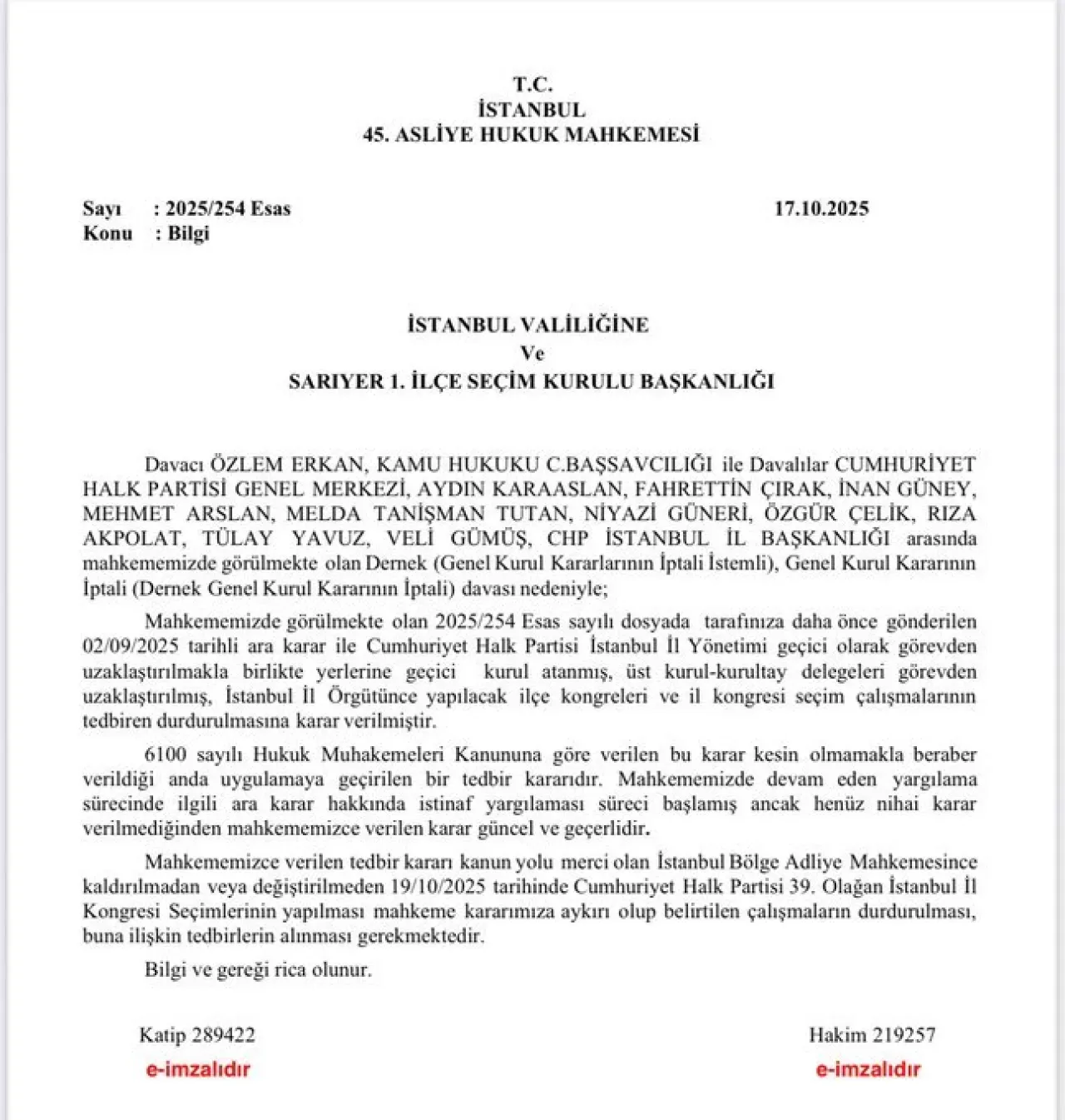 CHP İstanbul İl Kongresi YSK'nın Gündeminde: 19 Ekim Tarihli Kongre İptal Edilebilir mi? CHP İstanbul İl Kongresi YSK'nın Gündeminde: 19 Ekim Tarihli Kongre İptal Edilebilir mi?